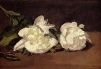 Manet, Edouard - Branch Of White Peonies With Pruning Shears